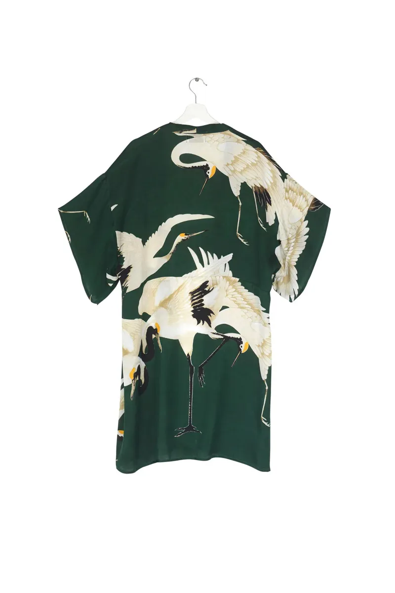 One Hundred Stars Midi Kimono - Stork Forest-1